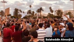 Aksi demo di Tripoli, Libya, 23 Agustus 2020. (VOA/Salaheddin Almorjini) 