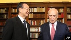 中国总理和希腊总统在会晤前