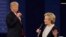 Ông Trump và bà Clinton trong cuộc tranh luận tổng thống lần thứ 2 ở Đại học Washington, St. Louis, ngày 9 tháng 10 năm 2016.