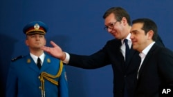 Predsednik Srbije Aleksandar Vučić i premijer Grčke Aleksis Cipras tokom susreta u Beogradu, 21. decembra 2018.