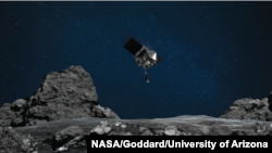 The OSIRIS-REx spacecraft touched asteroid Bennu, about 321 million kilometers from Earth, and collected dust and pebbles, Oct. 20, 2020. If the amount is not enough, it will carry out a second attempt at another location on Bennu in January.