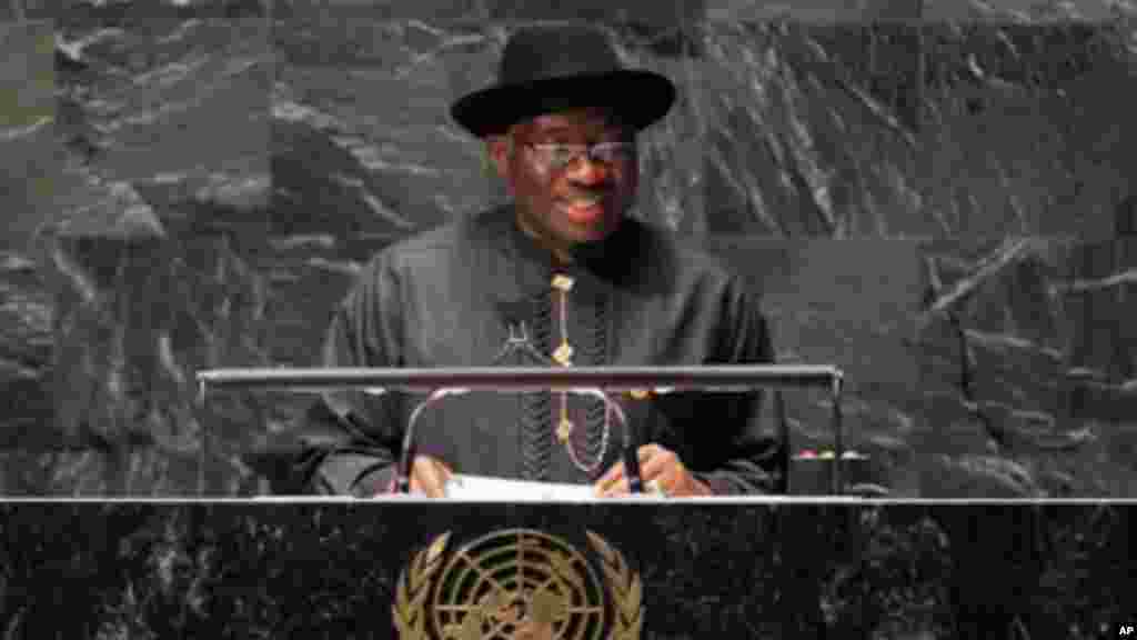 Shugaban Najeriya Goodluck Jonathan. An dauki hoton ne ranar 8 ga watan jiya, a Majalisar dinkin Duniya.