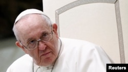Giáo hoàng Francis phát biểu hôm 23/2/2022 tại Vatican.