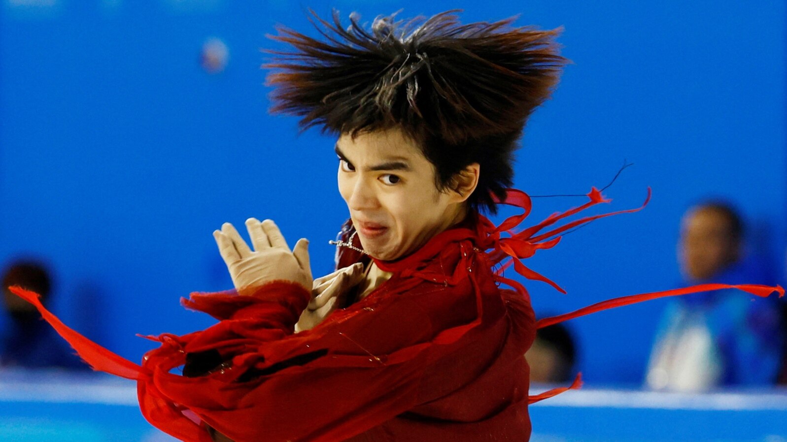 South Korea's Cha Jun-hwan performs during the men single skating free skating of the Asian Winter Games in Harbin, China, Feb. 13, 2025.