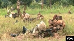 Members of the Cameroon military have been deployed to fight the spillover of the crisis in the Central African Republic, in Mbaimbum, Cameroon, Oct. 25, 2019. (Moki Edwin Kindzeka/VOA)