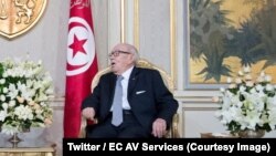 Le président tunisien Béji Caïd Essebsi à Tunis, 25 octobre2018. (Twitter/EC AV Services)