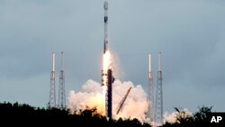 A SpaceX Falcon 9 rocket lifts off from the Cape Canaveral Space Force Station, Oct. 7, 2024 at Cape Canaveral, Florida, carrying a European spacecraft to an asteroid.