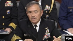 Chỉ huy Bộ tư lệnh Thái Bình Dương Mỹ, Đô đốc Harry Harris, trong cuộc điều trần tại Ủy ban Quân vụ Thượng viên Mỹ, ngày 23/2/2016.