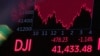 Una pantalla en la Bolsa de Nueva York refleja el cierre del Promedio Industrial Dow Jones el 11 de marzo de 2025.