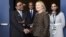 U.S. Secretary of State Hillary Clinton (center R) shakes hands with Pakistan's President Asif Ali Zardari before a bi-lateral meeting at the NATO summit in Chicago May 20, 2012.