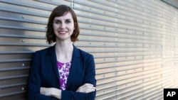 Kathy Hoffman, a public school speech therapist, is a Democratic candidate running for superintendent of public education in Phoenix, Arizona, Sept. 12, 2018.