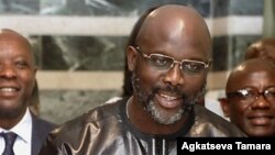 Le président libérien George Weah à Monrovia le 22 mars 2018.