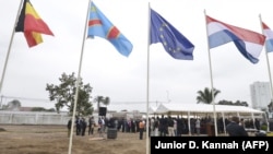 Inauguration du chantier de construction de la nouvelle ambassade de Belgique, à Kinshasa, le 12 août 2013.