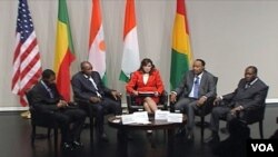 Predsjednici Obale Slonovače, Gvineje, Nigerije i Benina u Američkom institutu za mir, Washington 7. 28. 2011.