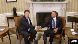 Tổng thống Hoa Kỳ Barack Obama hội đàm với Tổng thống Gruzia Mikhail Saakashvili tại Tòa Bạch Ốc hôm 30/1/12