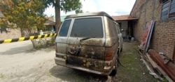 Mobil milik jurnalis Metro TV yang dibakar orang tak dikenal di Kabupaten Serdang Bedagai, Sumatera Utara, 31 Mei 2021. (Foto: istimewa)