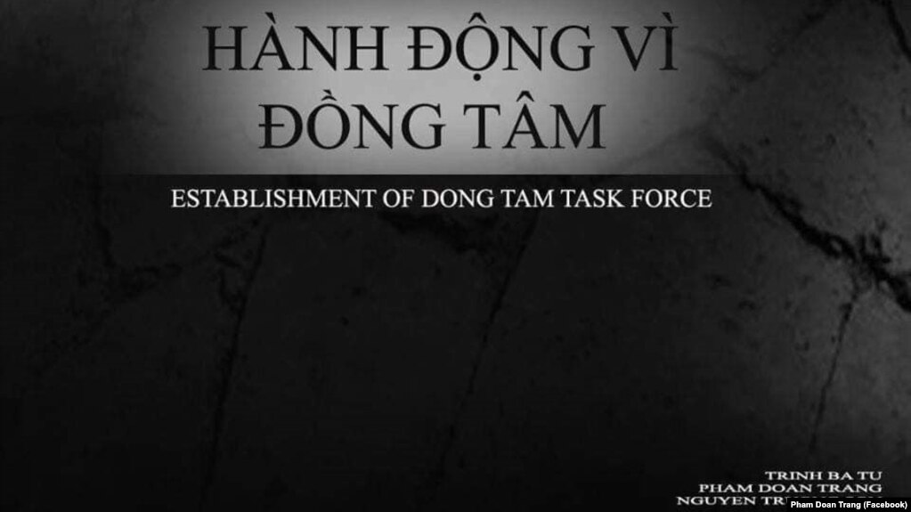 Thông báo thành lập của nhóm "Hành Động Vì Đồng Tâm".