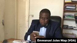 Dr Ampoam Christophe, vice président du conseil national de l’ordre des pharmaciens du Cameroun, le 12 mai 2018. (VOA/Emmanuel Jules Ntap)