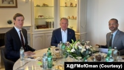 재러드 쿠슈너 대통령 비공식 고문, 스티브 위트코프 미국 특사, 바드르 알부사이디 오만 외교 장관 