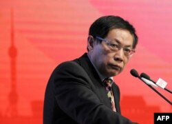 This photo taken on Nov. 18, 2013, shows Ren Zhiqiang, the former chairman of state-owned property developer Huayuan Group, speaking at the China Public Welfare Forum in Beijing.
