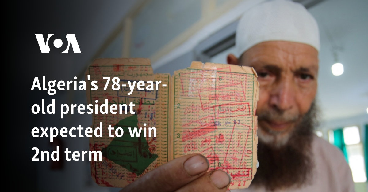 Algeria's 78-year-old president expected to win 2nd term