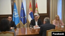 Aleksandar Vučić na sastanku sa šefom UNMIK-a Zahirom Taninom (izvor: Fejsbuk stranica predsednika Srbije)