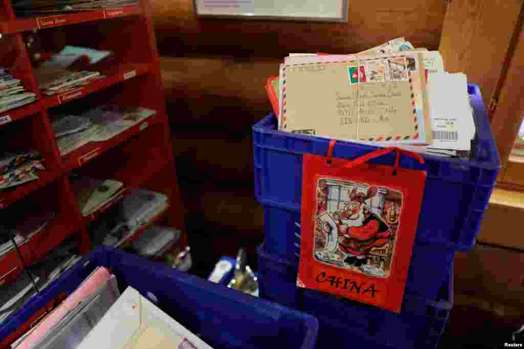 Letters from around the world are stored at the Santa Claus&#39; Post Office in the Arctic Circle near Rovaniemi.