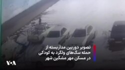 تصویر دوربین مداربسته از حمله سگ‌های ولگرد به کودکی در مسکن مهر مشگین شهر
