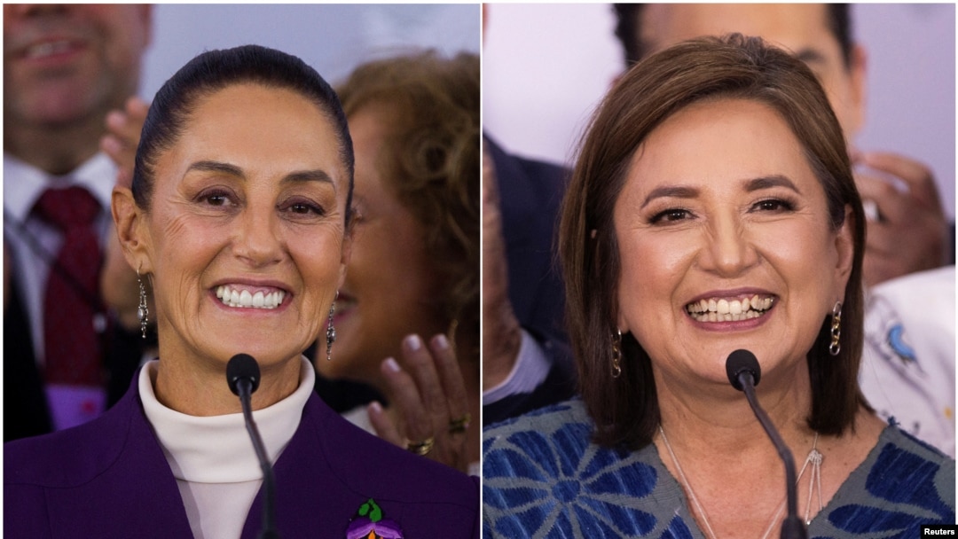 Claudia Sheinbaum (solda) seçilirse Meksika'nın aynı zamanda ilk Yahudi kökenli devlet başkanı olacak. Anketlerde rakibi Xochitl Galvez'e (sağda) karşı yüzde 17'lik bir üstünlük sağladı.
