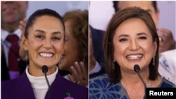 Claudia Sheinbaum (solda) seçilirse Meksika'nın aynı zamanda ilk Yahudi kökenli devlet başkanı olacak. Anketlerde rakibi Xochitl Galvez'e (sağda) karşı yüzde 17'lik bir üstünlük sağladı.
