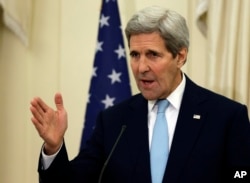 FILE - U.S. Secretary of State John Kerry speaks during a news conference, Dec. 4, 2015.