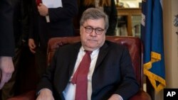 Attorney General nominee Bill Barr meets with Sen. John Kennedy, R-La., a member of the Senate Judiciary Committee, in Kennedy's office on Capitol Hill in Washington, Jan. 26, 2019.