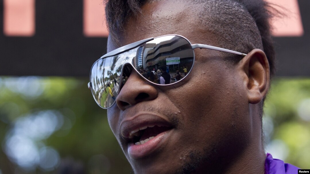 A man participates in Durban Pride parade where several hundred people marched through the Durban city center in support of gay rights. (File 2011)