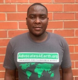 Lenin Tinashe Chisaira is seen in Harare, July 15, 2021. He heads the environmental group Advocates4Earth which is seeking to prevent the Zimbabwe Parks and Wildlife Management Authority from exporting elephants to China. (Columbus Mavhunga/VOA)
