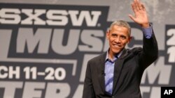 바락 오바마 미국 대통령이 지난 11일 텍사스주 오스틴 롱센터에서 열린 '사우스바이사우스웨스트' 행사 개막식에 참석했다.
