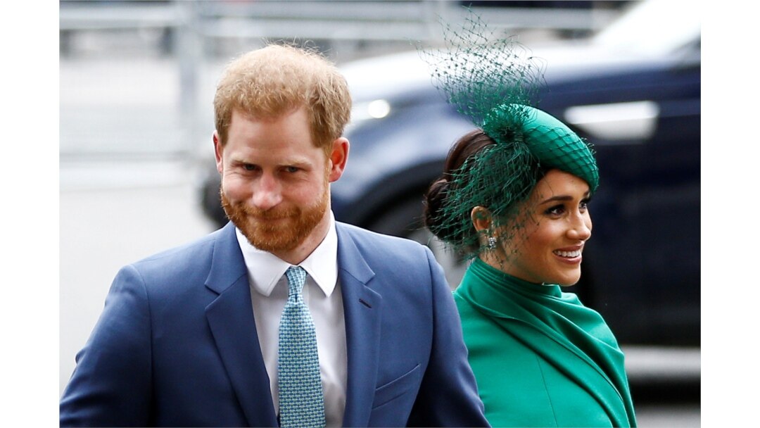 FILE -- Britain's Prince Harry and Meghan, Duchess of Sussex, arrive for the annual Commonwealth Service at Westminster Abbey in London, Britain, on March 9, 2020.