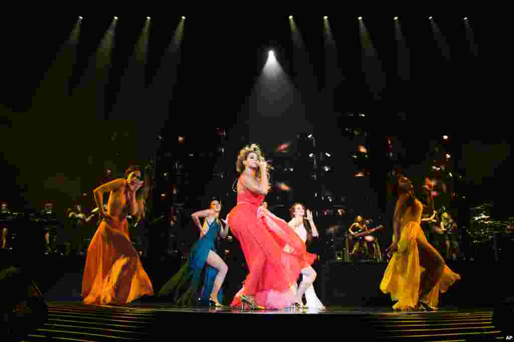 U.S. singer Beyonce performs during the Australian leg of her 'Beyonce - The Mrs Carter Show, World Tour' in Sydney, Australia. 