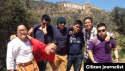 Pandji Pragiwaksono (ke-2 dari kanan) bersama tim di Los Angeles, California (foto/dok: Endah Redjeki).