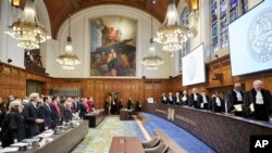La Cour internationale de justice, La Haye, Pays-Bas, le 16 décembre 2015.