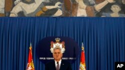 Predsednik Srbije Tomislav Nikolić govori na konferenciji za novinare