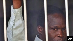 Thomas Kwoyelo, a former director of field operations in the rebel group Lord's Resistance Army is seen at a detention center in Kampala, November 10, 2011.