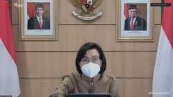 Menkeu Sri Mulyani dalam telekonferensi pers di Jakarta, Senin (5/7) mengungkapkan Ekonomi akan tumbuh positif, Jika PPKM Darurat Efektif kendalikan pandemi (Foto:VOA)