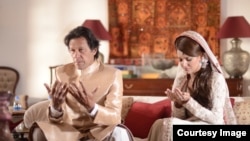 Pakistani politician and former cricket superstar Imran Khan is divorcing wife Reham Khan, seen here in Islamabad on Jan. 8, 2015, after 9 months of marriage. (Photo courtesy of Pakistan Tehreek-e-Insaf)
