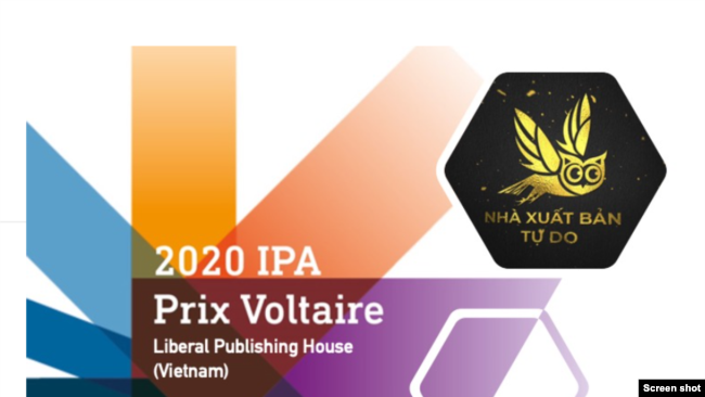 Nhà xuất bản Tự Do, một nhà xuất bản bị cấm hoạt động tại Việt Nam, hôm 6/3/2020 đã được xướng tên cho giải thưởng Prix Voltaire 2020. Photo IPA.