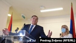 Milorad Dodik tokom konferencije za novinare u Istočnom Sarajevu.