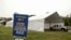 FILE - A drive-thru coronavirus disease (COVID-19) testing facility is seen at the Regeneron Pharmaceuticals company's Westchester campus in Tarrytown, New York, Sept. 17, 2020. 