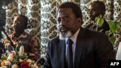 President of the Democratic Republic of Congo, Joseph Kabila, holds a press conference for the first time in five years on January 26, 2018.