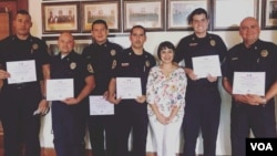 The team of firefighters from Chihuahua, Mexico who used VOA's Learning English series 
