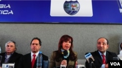 La presidenta Cristina Fernández de Kirchner y las autoridades de Salud dieron una conferencia de prensa sobre la situación de la gripe A.