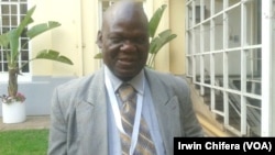 Zimbabwe has two senators representing the country's disabled in parliament: Senator Nyamayabo Mashavakure, standing outside the Senate chamber.